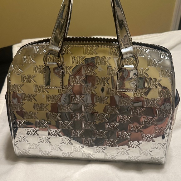 Michael Kors Metallic Silver Satchel - Picture 1 of 1